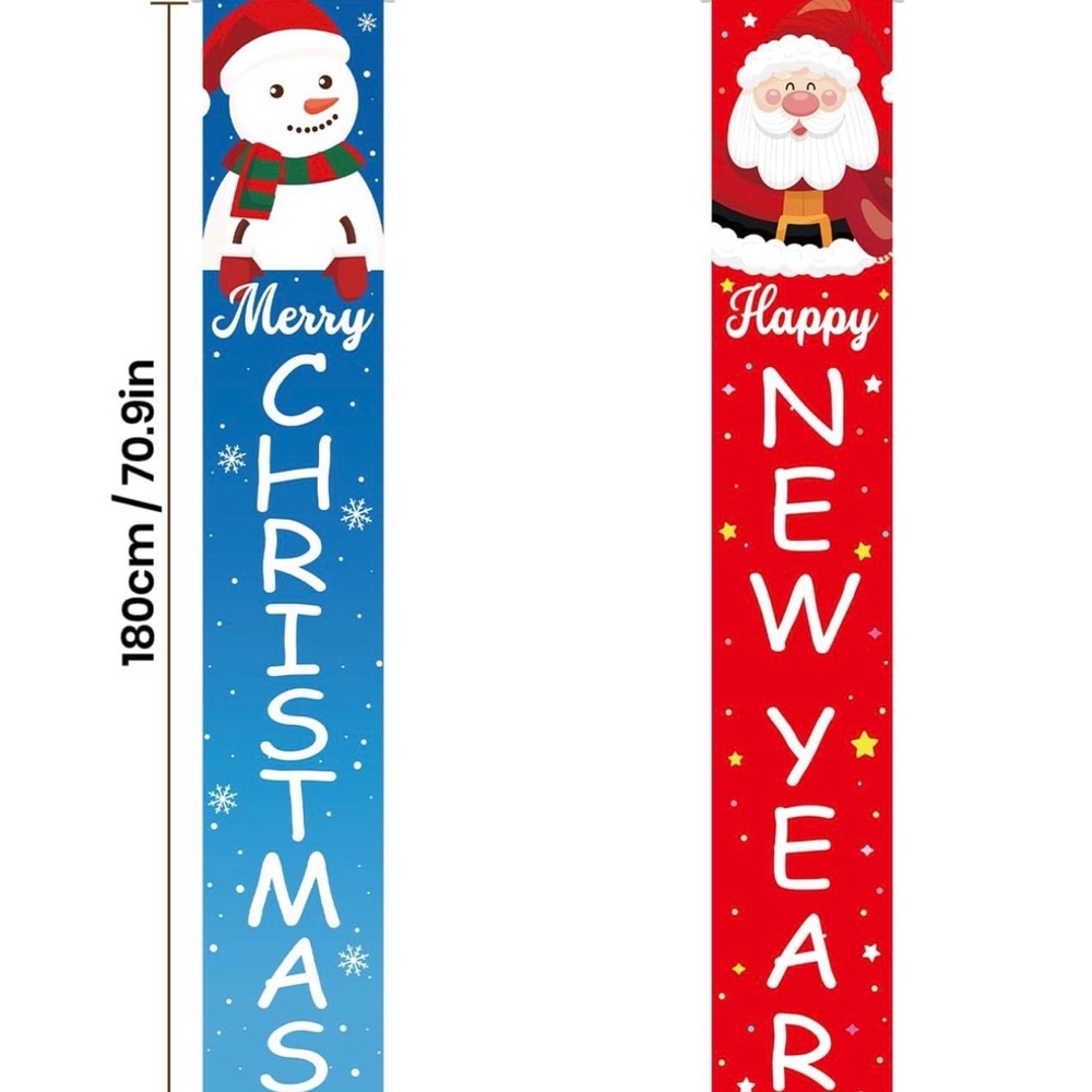 Amazon Festive Snowman and Santa Wall Art - Red and Blue